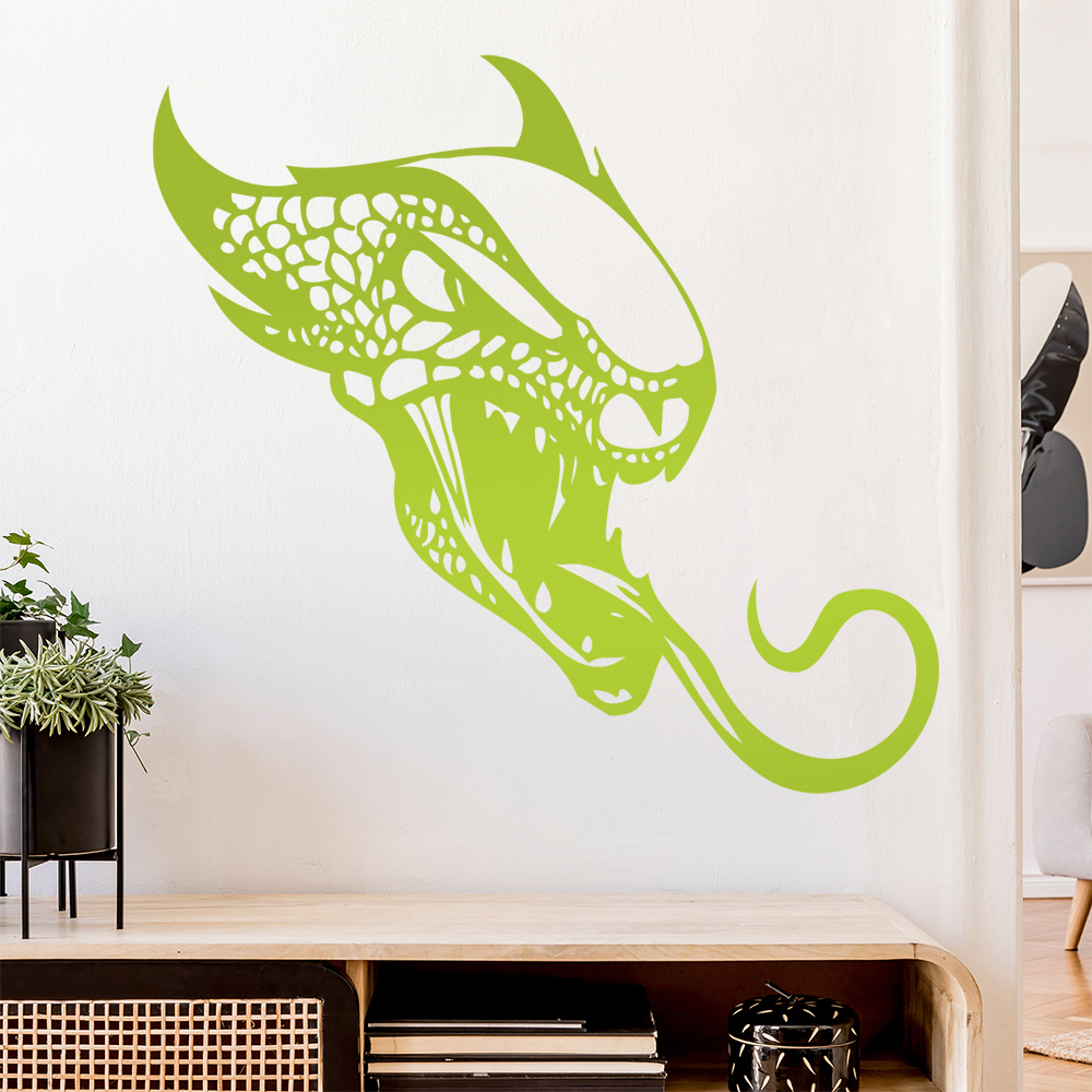 Drachen Kopf Wandtattoo Wohnzimmer Wandaufkleber 0039 - Picture 121 of 204