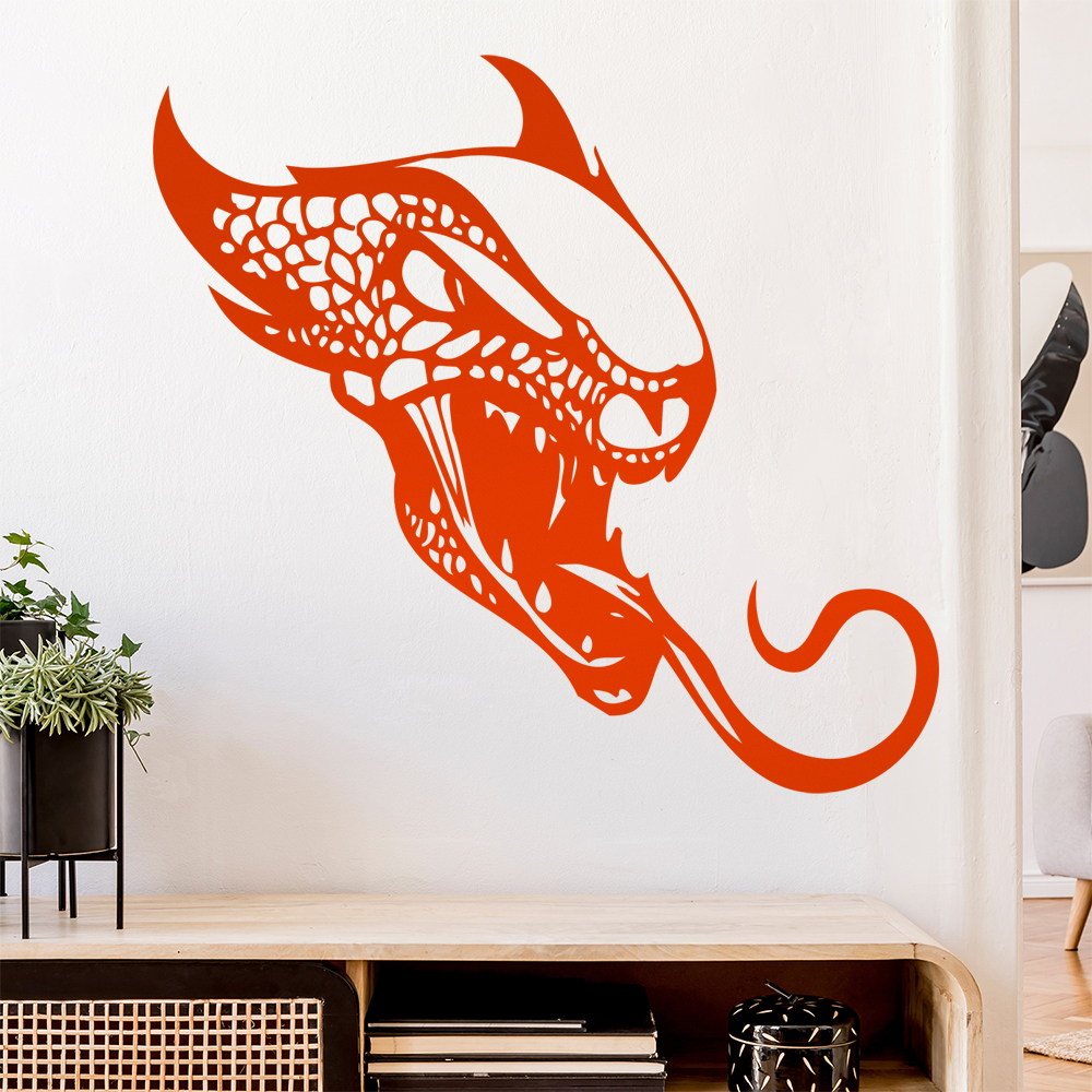 Drachen Kopf Wandtattoo Wohnzimmer Wandaufkleber 0039 - Picture 37 of 204