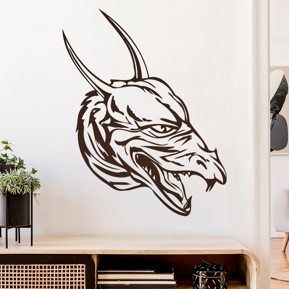 Drachen Kopf Wandtattoo Wohnzimmer Wandaufkleber 0042 - Picture 157 of 204