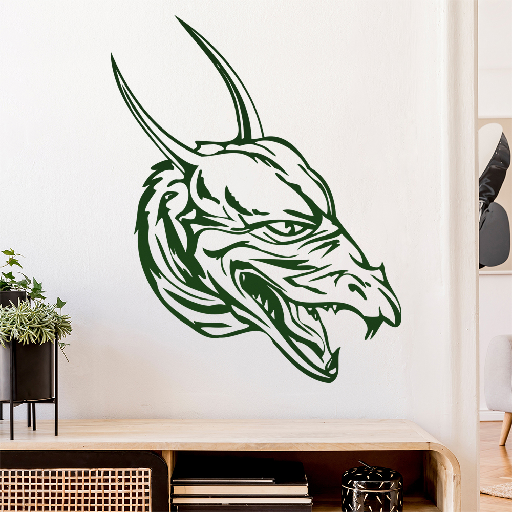 Drachen Kopf Wandtattoo Wohnzimmer Wandaufkleber 0042 - Picture 103 of 204