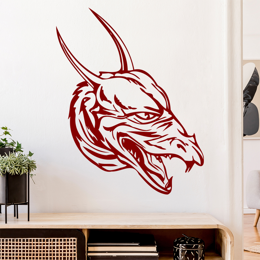 Drachen Kopf Wandtattoo Wohnzimmer Wandaufkleber 0042 - Picture 25 of 204