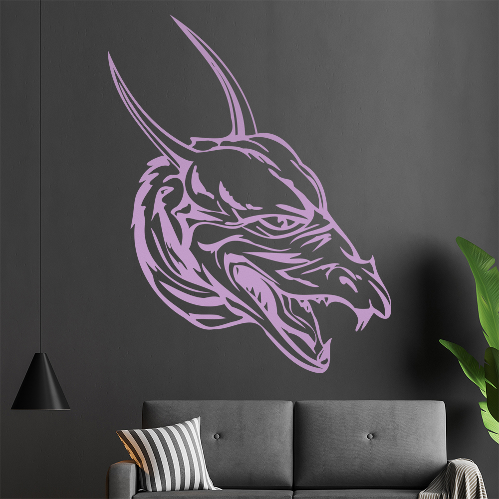 Drachen Kopf Wandtattoo Wohnzimmer Wandaufkleber 0042 - Picture 55 of 204