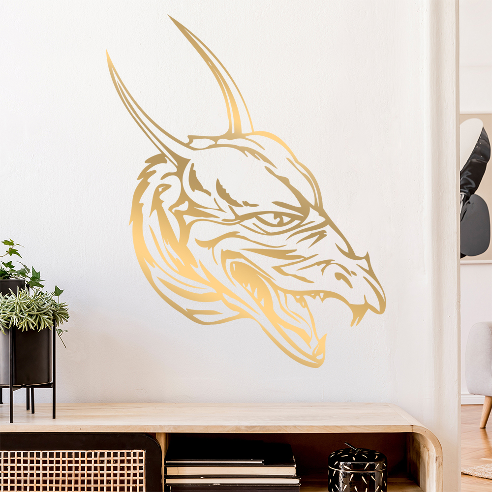 Drachen Kopf Wandtattoo Wohnzimmer Wandaufkleber 0042 - Picture 193 of 204