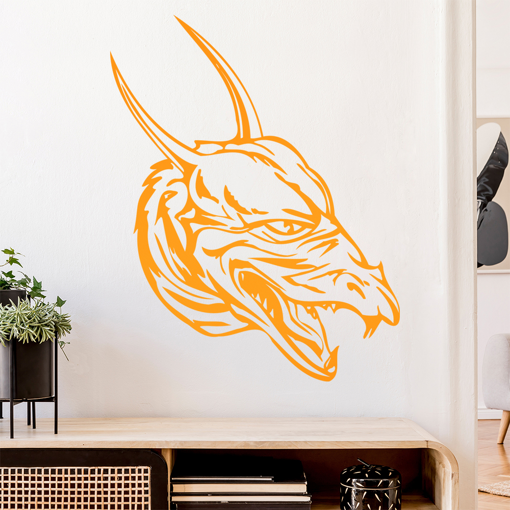 Drachen Kopf Wandtattoo Wohnzimmer Wandaufkleber 0042 - Picture 13 of 204