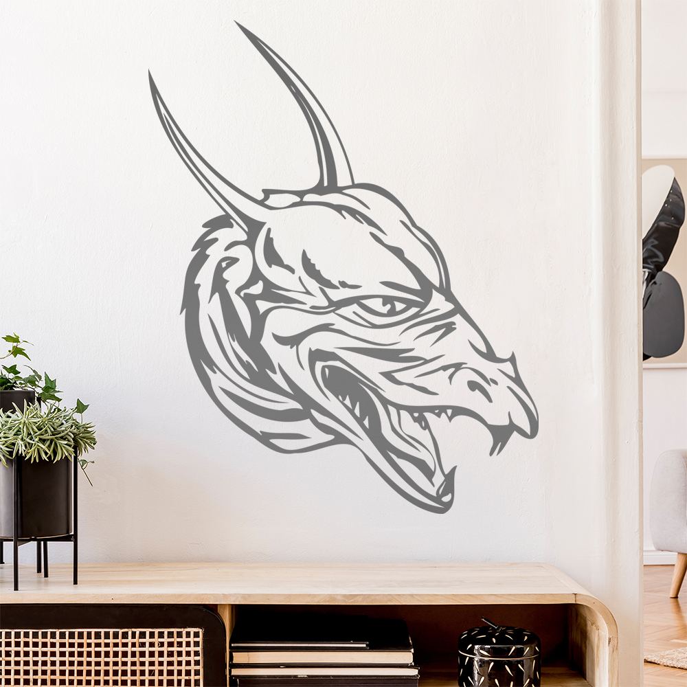 Drachen Kopf Wandtattoo Wohnzimmer Wandaufkleber 0042 - Picture 139 of 204