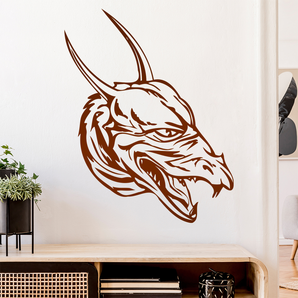 Drachen Kopf Wandtattoo Wohnzimmer Wandaufkleber 0042 - Picture 175 of 204