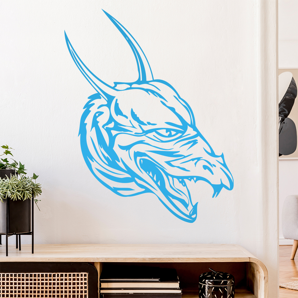 Drachen Kopf Wandtattoo Wohnzimmer Wandaufkleber 0042 - Picture 85 of 204