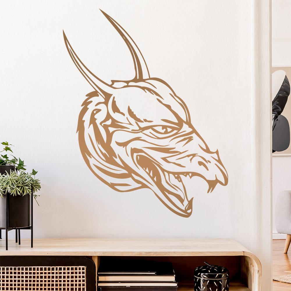 Drachen Kopf Wandtattoo Wohnzimmer Wandaufkleber 0042 - Picture 163 of 204