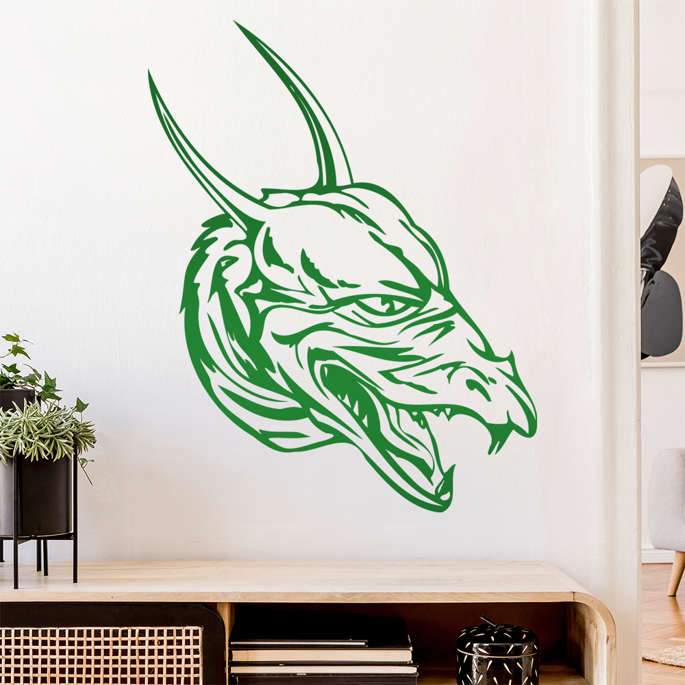 Drachen Kopf Wandtattoo Wohnzimmer Wandaufkleber 0042 - Picture 115 of 204