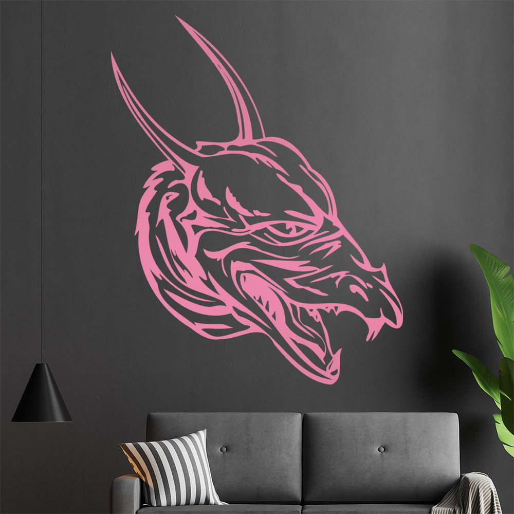 Drachen Kopf Wandtattoo Wohnzimmer Wandaufkleber 0042 - Picture 67 of 204