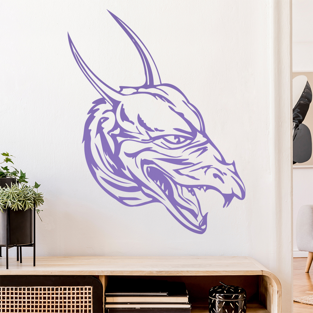 Drachen Kopf Wandtattoo Wohnzimmer Wandaufkleber 0042 - Picture 61 of 204