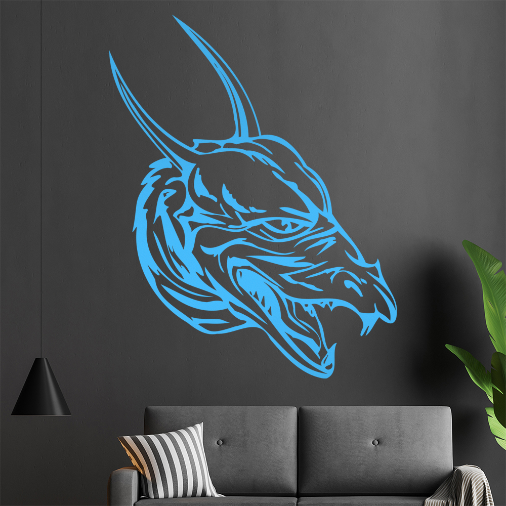 Drachen Kopf Wandtattoo Wohnzimmer Wandaufkleber 0042 - Picture 97 of 204