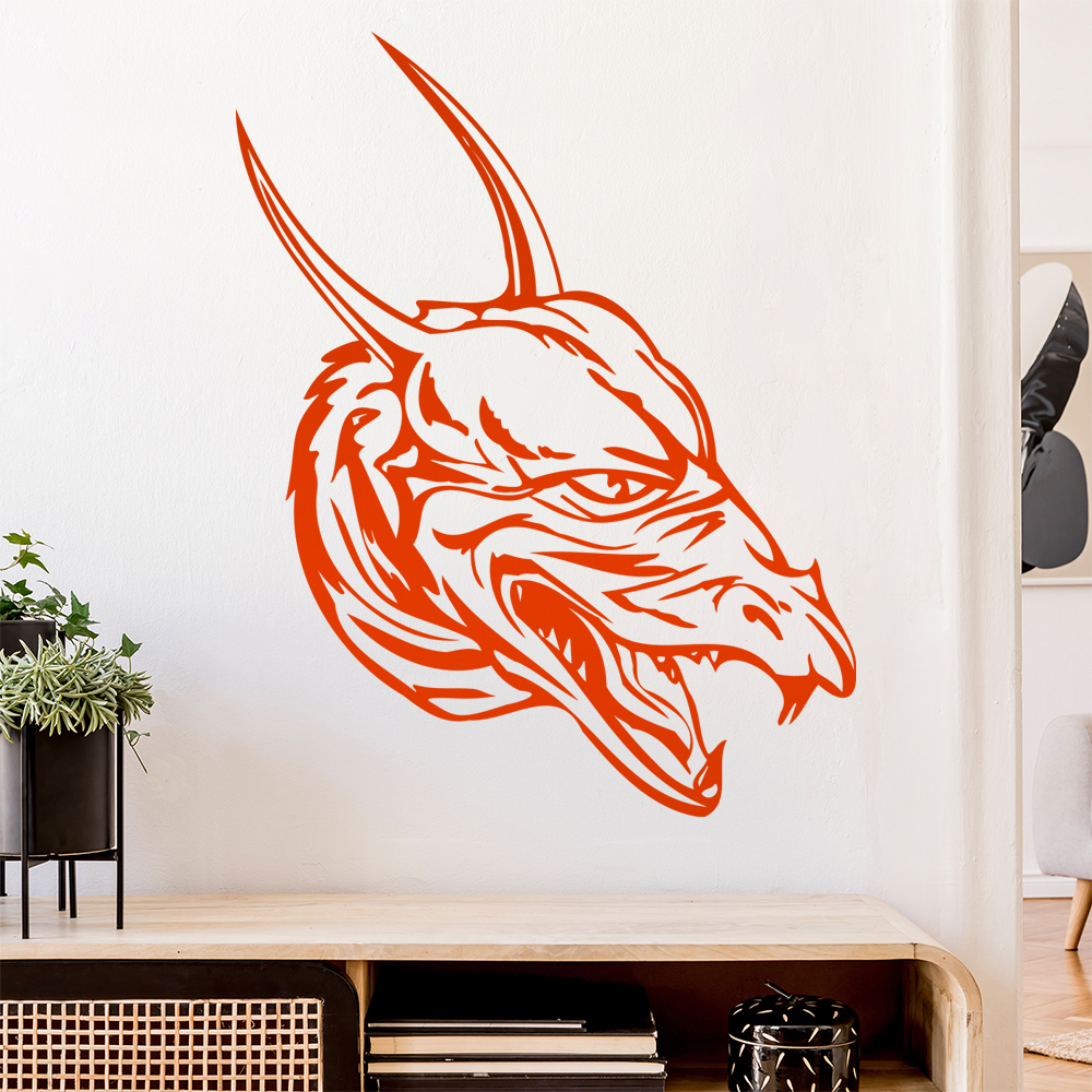 Drachen Kopf Wandtattoo Wohnzimmer Wandaufkleber 0042 - Picture 37 of 204