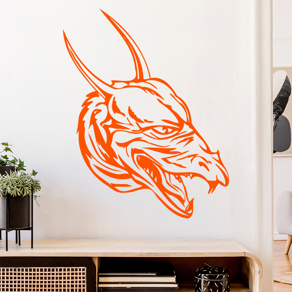 Drachen Kopf Wandtattoo Wohnzimmer Wandaufkleber 0042 - Picture 43 of 204