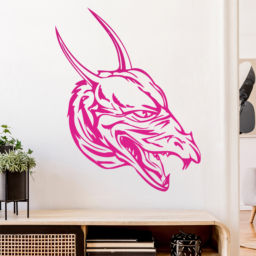 Drachen Kopf Wandtattoo Wohnzimmer Wandaufkleber 0042 - Picture 49 of 204