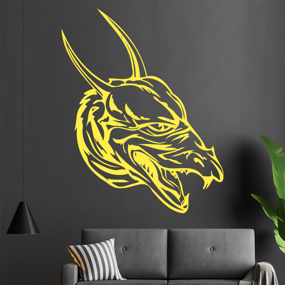 Drachen Kopf Wandtattoo Wohnzimmer Wandaufkleber 0042 - Picture 19 of 204