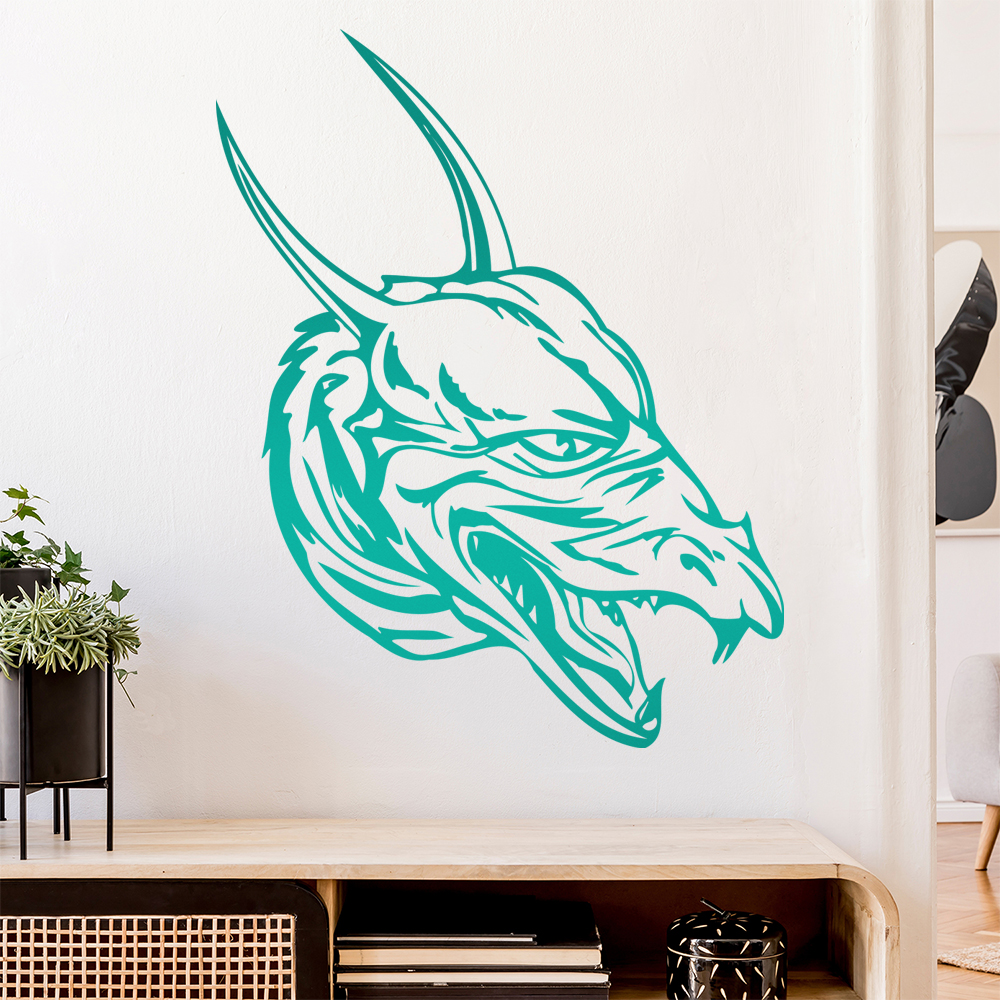 Drachen Kopf Wandtattoo Wohnzimmer Wandaufkleber 0042 - Picture 91 of 204