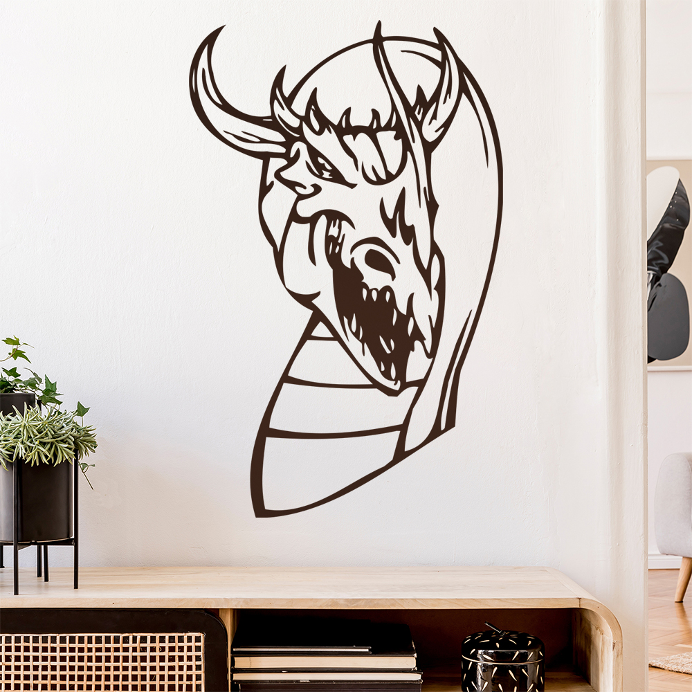 Drachen Kopf Wandtattoo Wohnzimmer Wandaufkleber 0046 - Picture 157 of 204