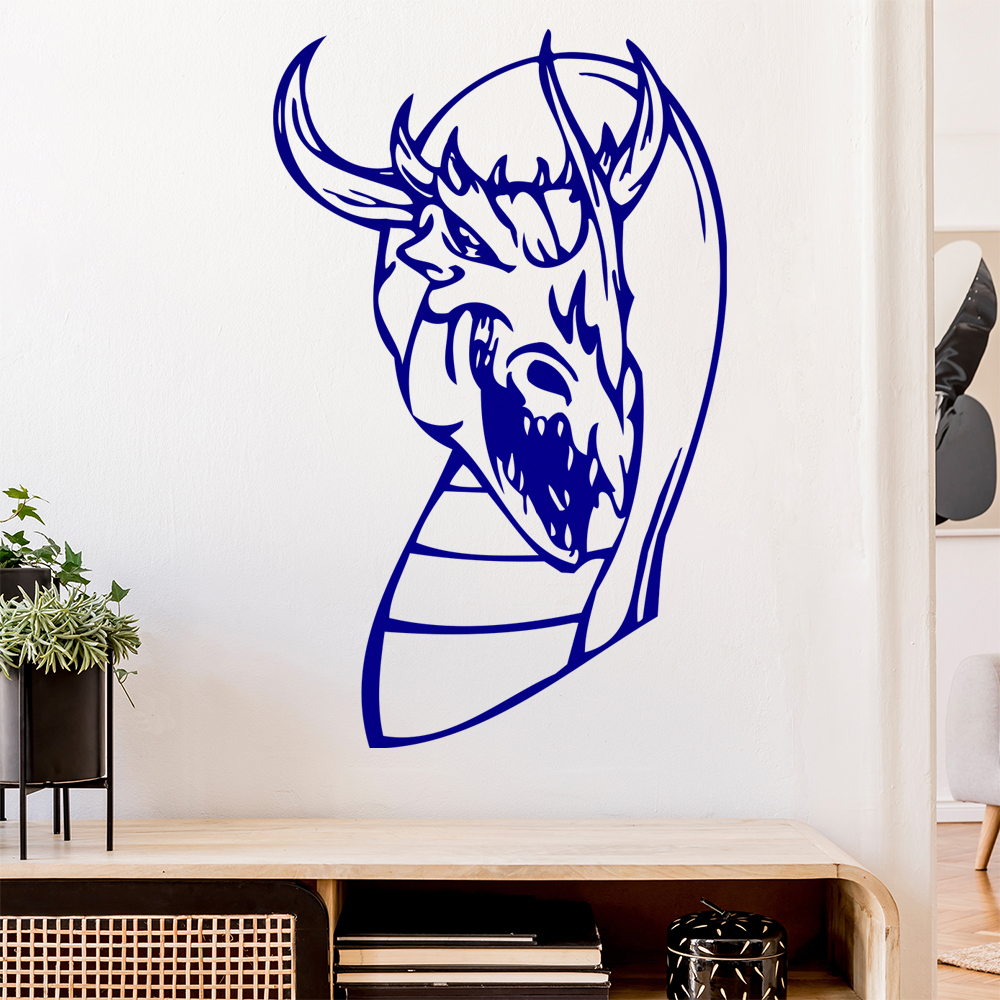 Drachen Kopf Wandtattoo Wohnzimmer Wandaufkleber 0046 - Picture 181 of 204