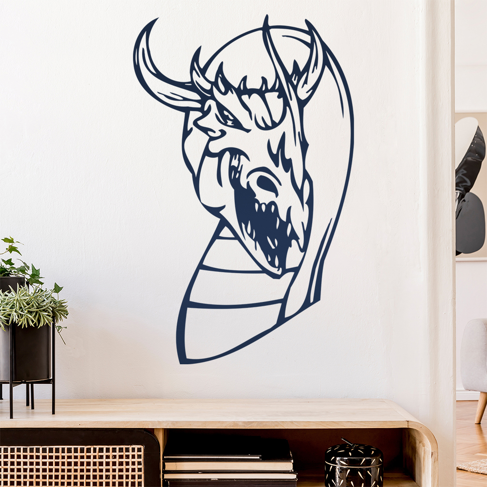 Drachen Kopf Wandtattoo Wohnzimmer Wandaufkleber 0046 - Picture 73 of 204