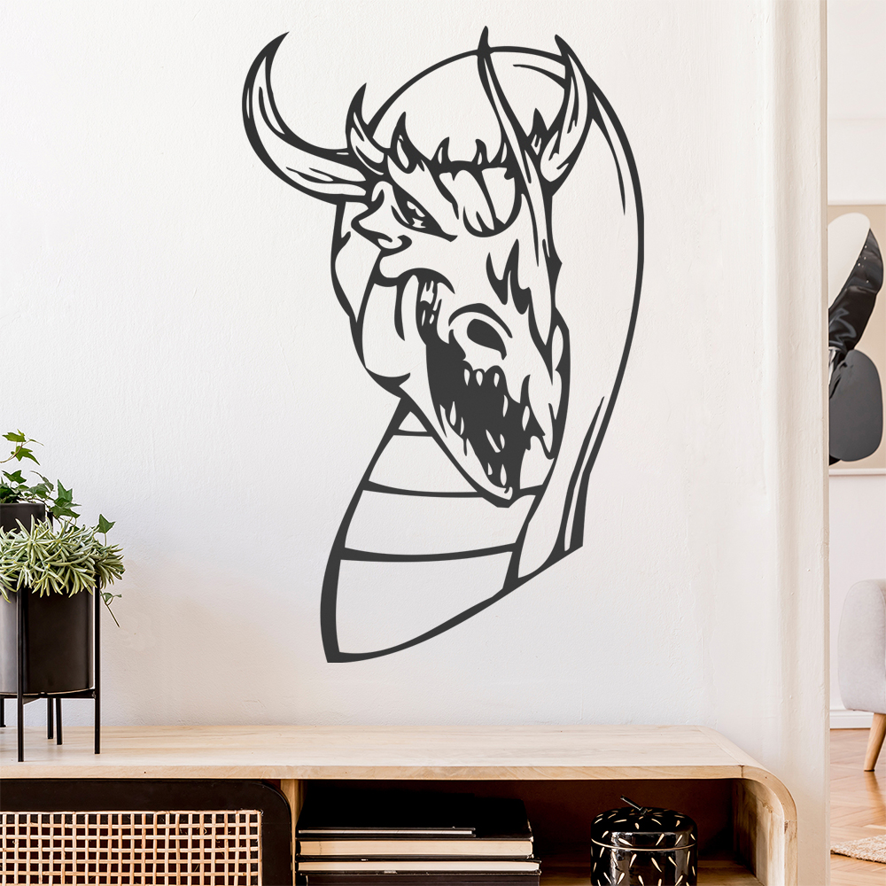 Drachen Kopf Wandtattoo Wohnzimmer Wandaufkleber 0046 - Picture 151 of 204