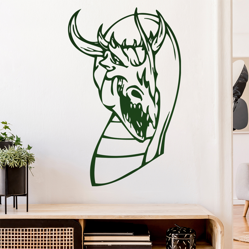 Drachen Kopf Wandtattoo Wohnzimmer Wandaufkleber 0046 - Picture 103 of 204