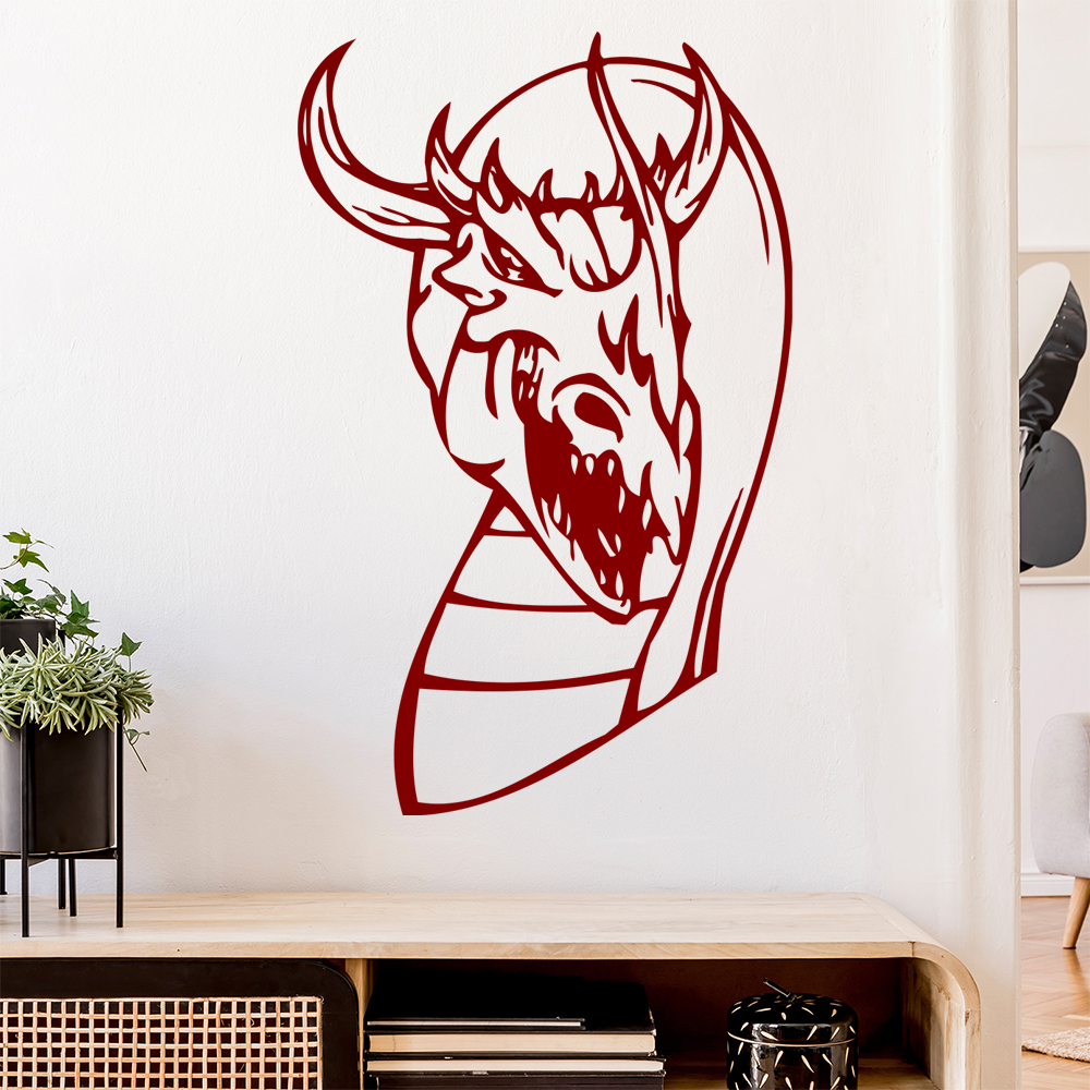 Drachen Kopf Wandtattoo Wohnzimmer Wandaufkleber 0046 - Picture 25 of 204