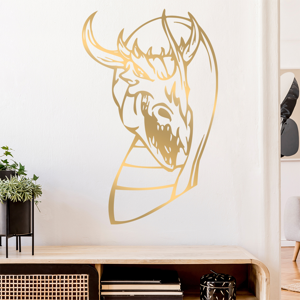 Drachen Kopf Wandtattoo Wohnzimmer Wandaufkleber 0046 - Picture 193 of 204