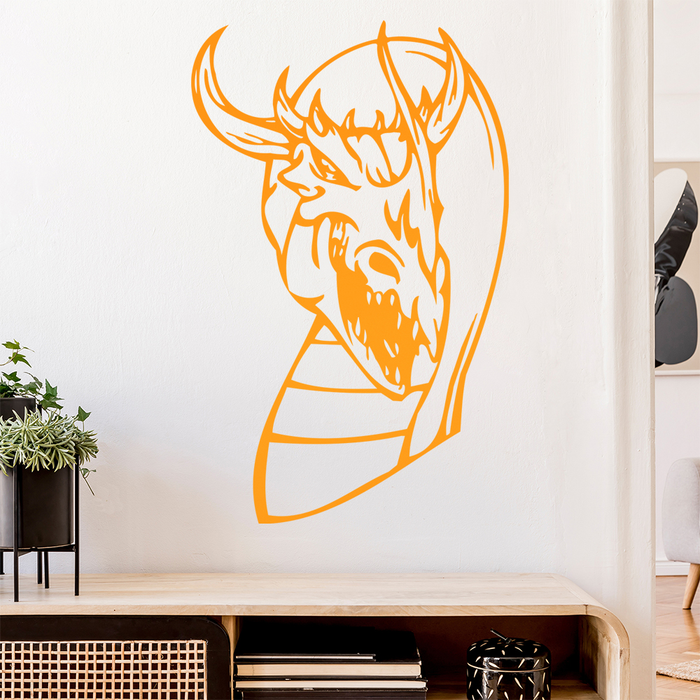 Drachen Kopf Wandtattoo Wohnzimmer Wandaufkleber 0046 - Picture 13 of 204