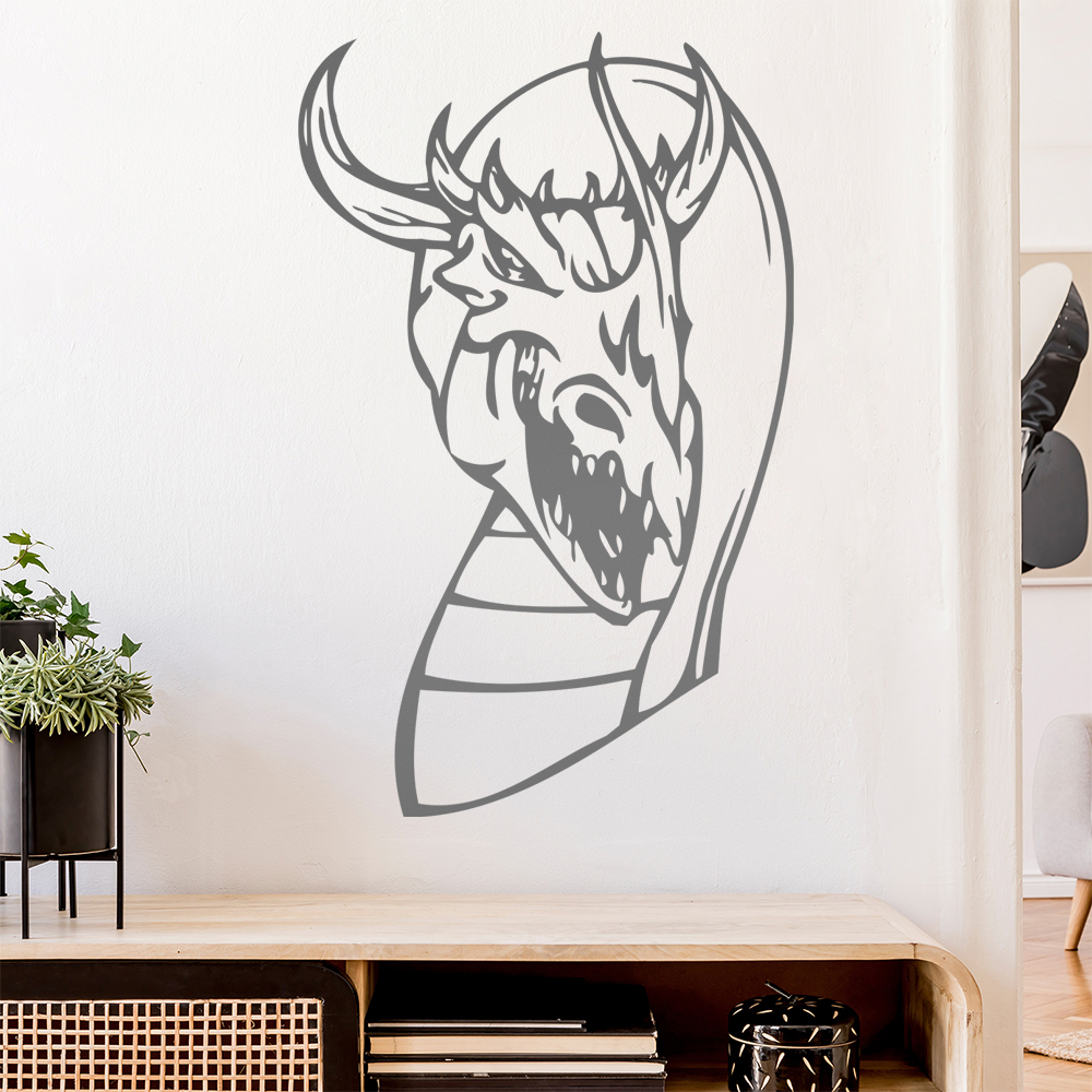 Drachen Kopf Wandtattoo Wohnzimmer Wandaufkleber 0046 - Picture 139 of 204