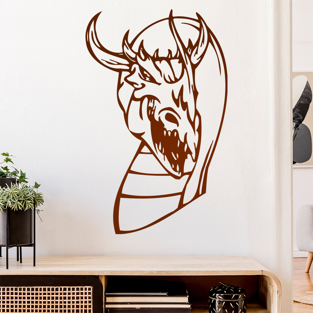 Drachen Kopf Wandtattoo Wohnzimmer Wandaufkleber 0046 - Picture 175 of 204