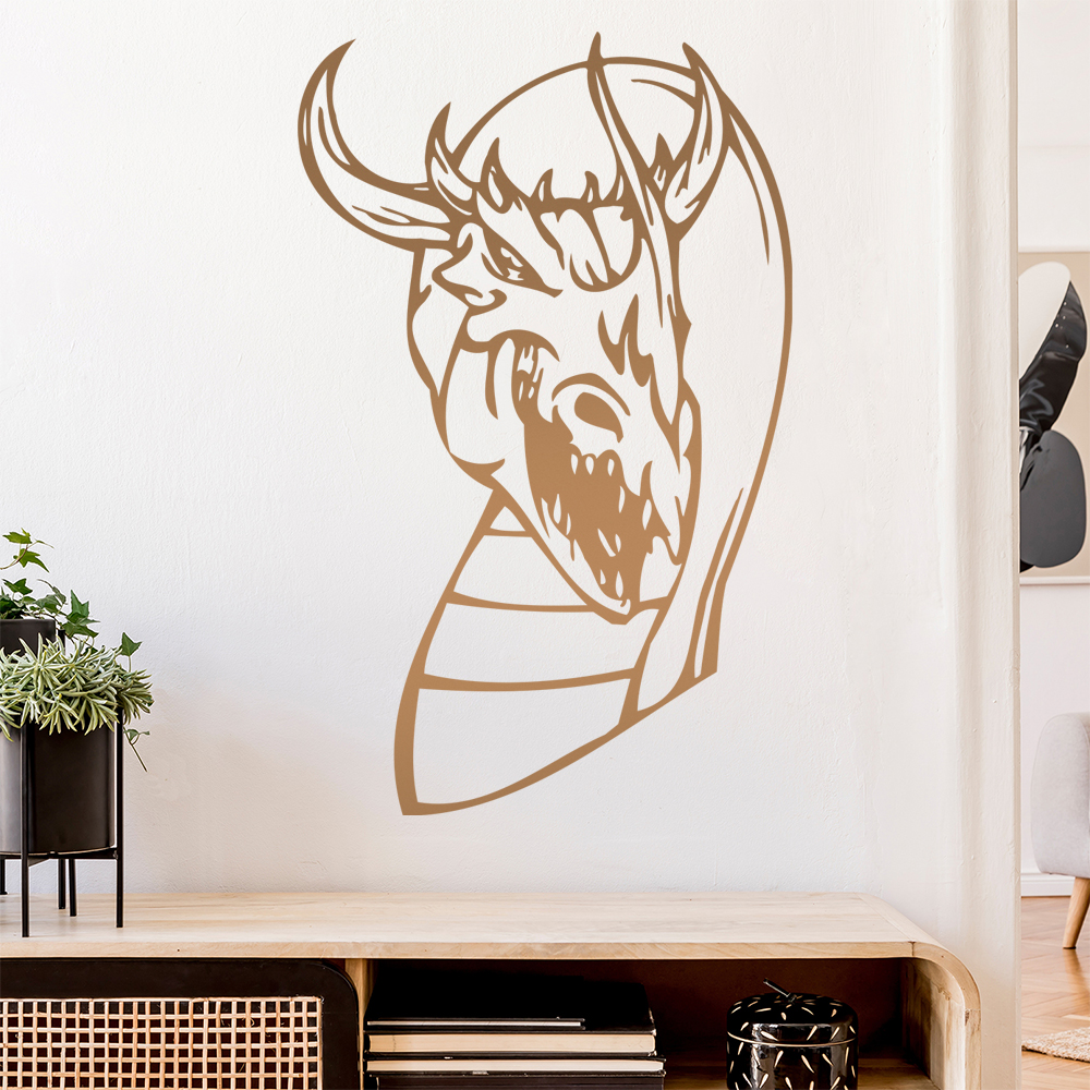 Drachen Kopf Wandtattoo Wohnzimmer Wandaufkleber 0046 - Picture 163 of 204