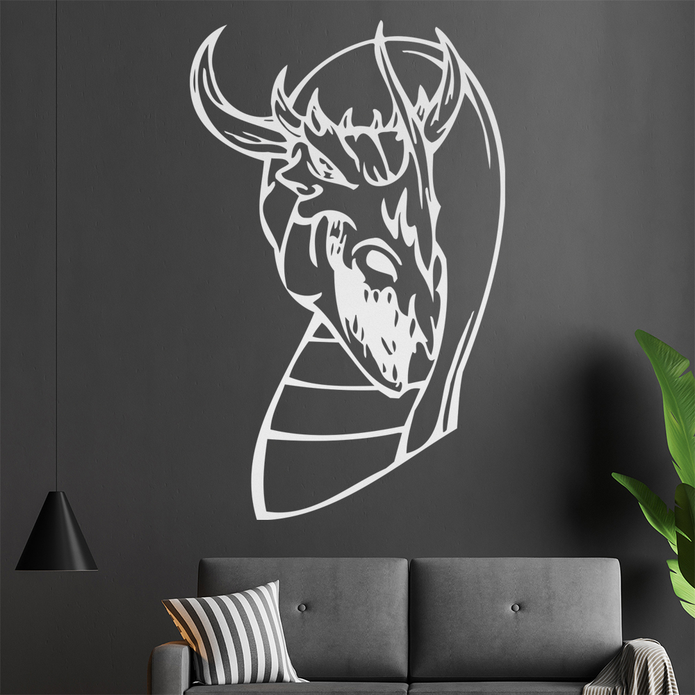 Drachen Kopf Wandtattoo Wohnzimmer Wandaufkleber 0046 - Picture 145 of 204