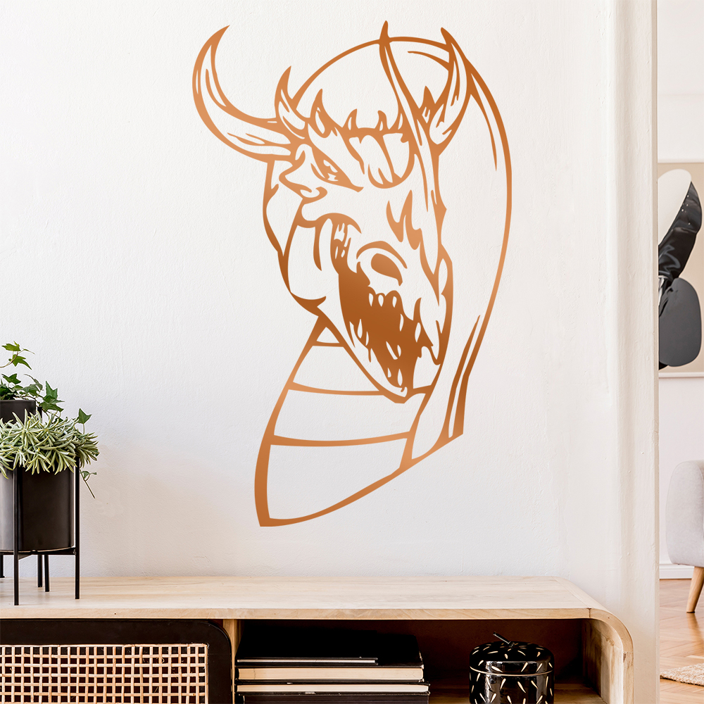 Drachen Kopf Wandtattoo Wohnzimmer Wandaufkleber 0046 - Picture 199 of 204