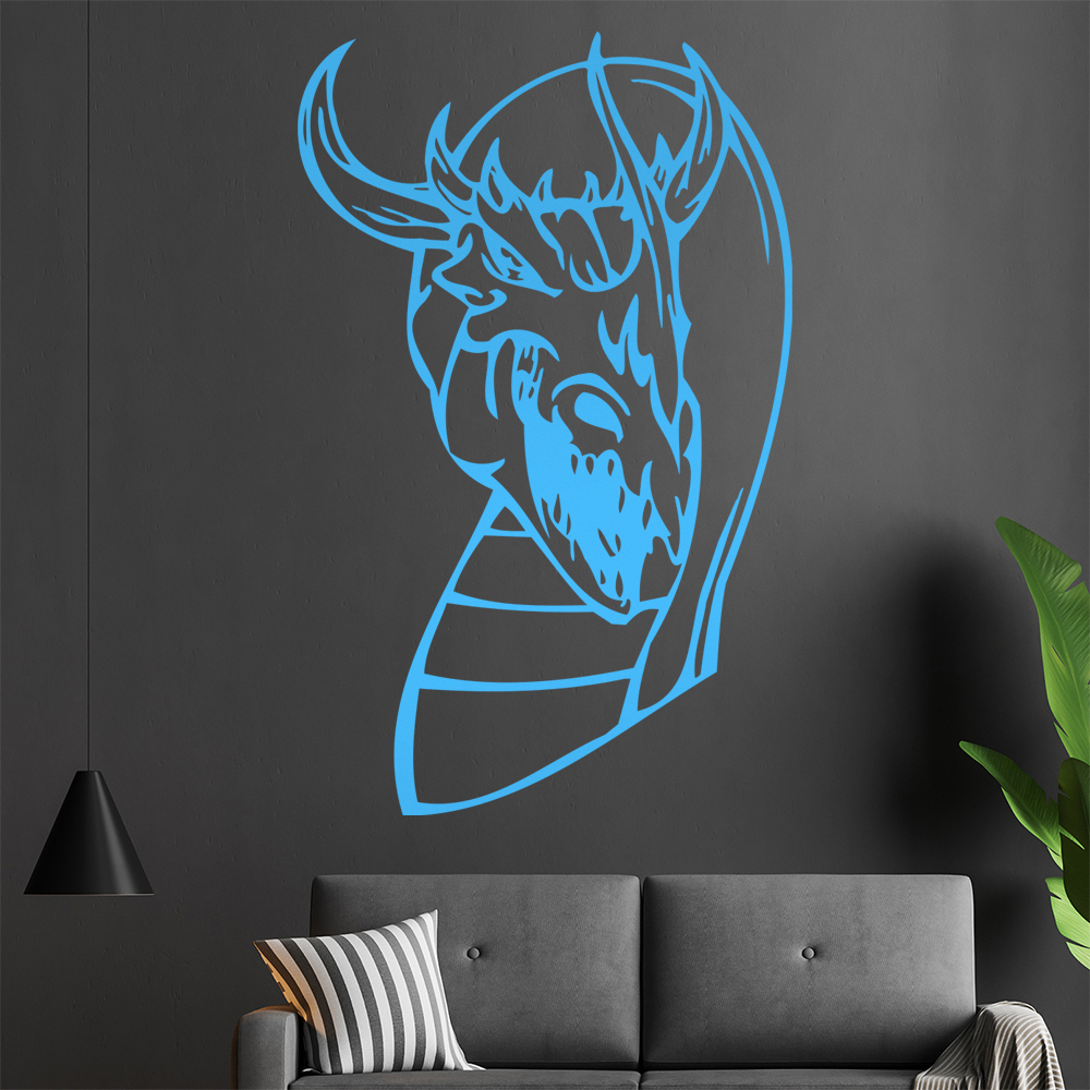 Drachen Kopf Wandtattoo Wohnzimmer Wandaufkleber 0046 - Picture 97 of 204