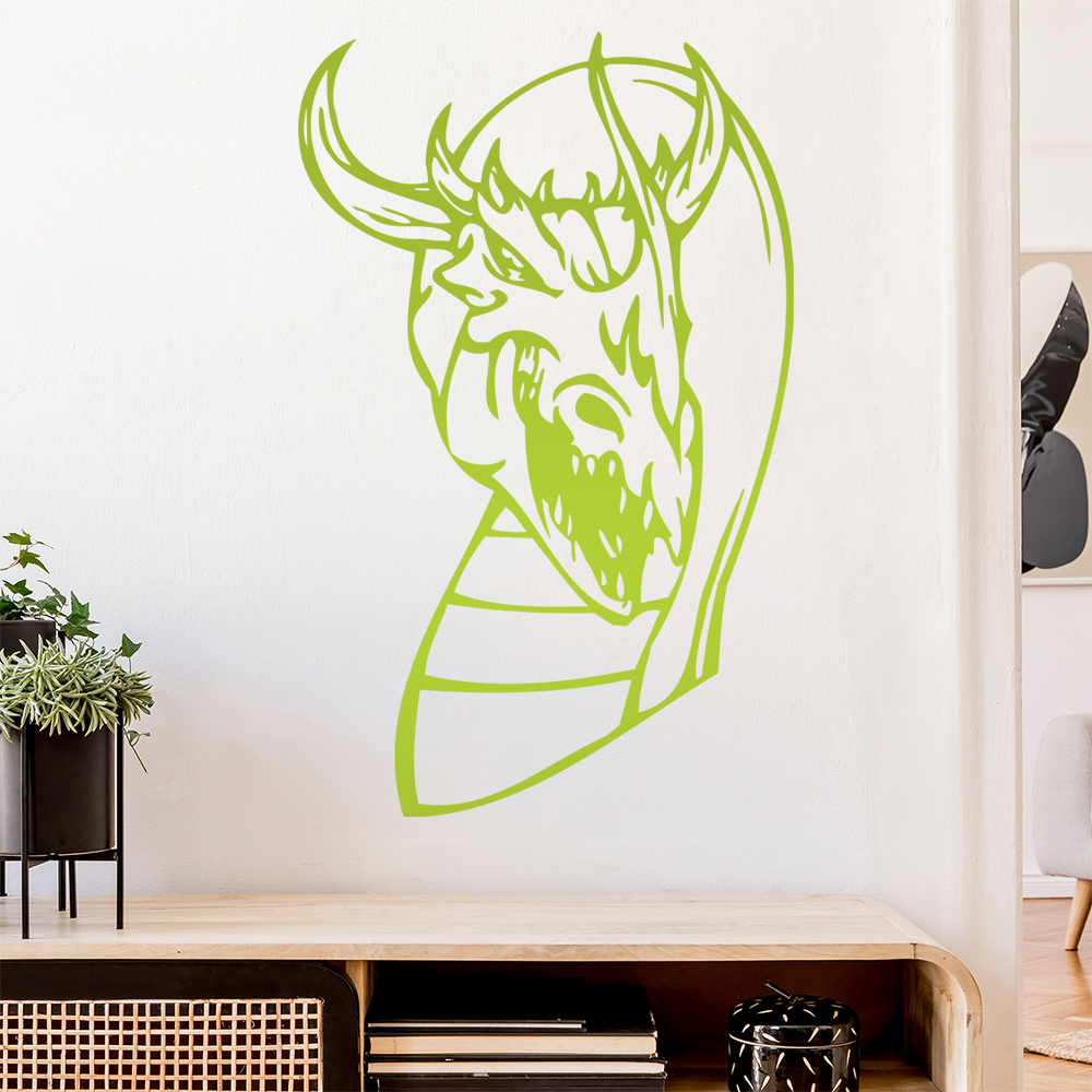Drachen Kopf Wandtattoo Wohnzimmer Wandaufkleber 0046 - Picture 121 of 204