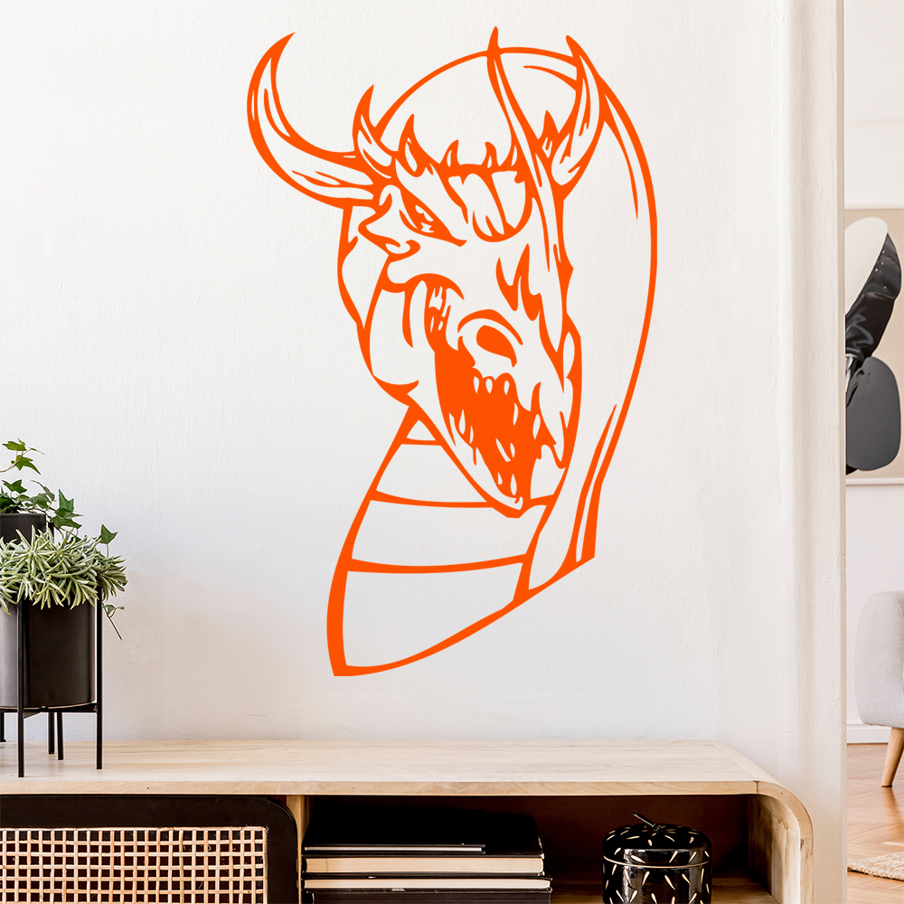 Drachen Kopf Wandtattoo Wohnzimmer Wandaufkleber 0046 - Picture 43 of 204