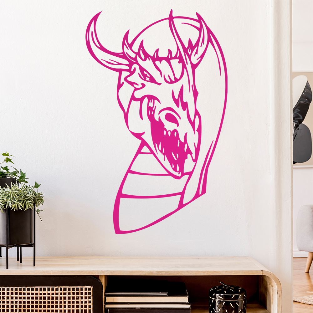 Drachen Kopf Wandtattoo Wohnzimmer Wandaufkleber 0046 - Picture 49 of 204