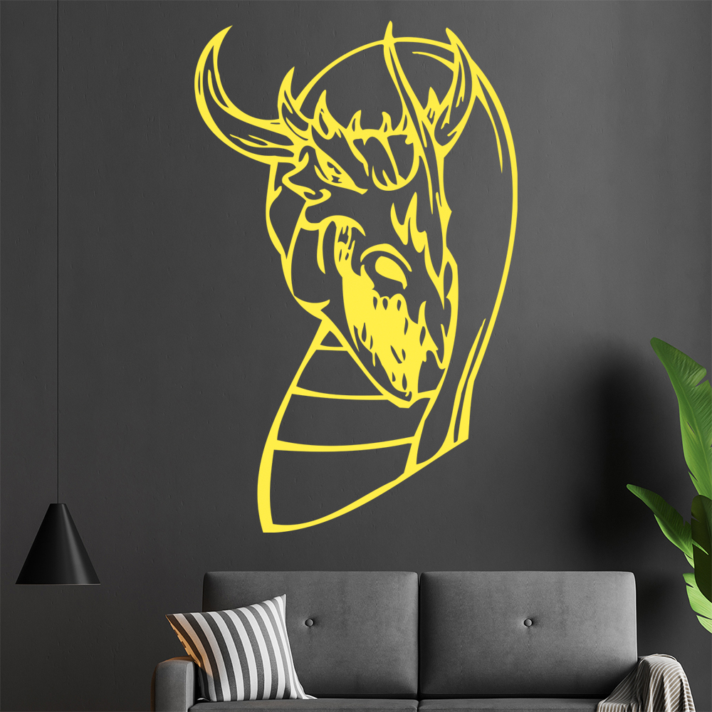 Drachen Kopf Wandtattoo Wohnzimmer Wandaufkleber 0046 - Picture 19 of 204