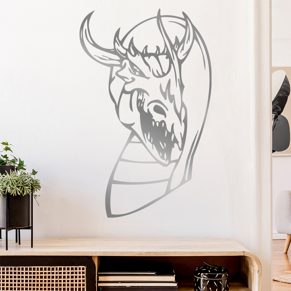 Drachen Kopf Wandtattoo Wohnzimmer Wandaufkleber 0046 - Picture 187 of 204