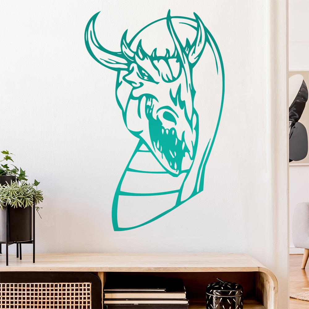 Drachen Kopf Wandtattoo Wohnzimmer Wandaufkleber 0046 - Picture 91 of 204