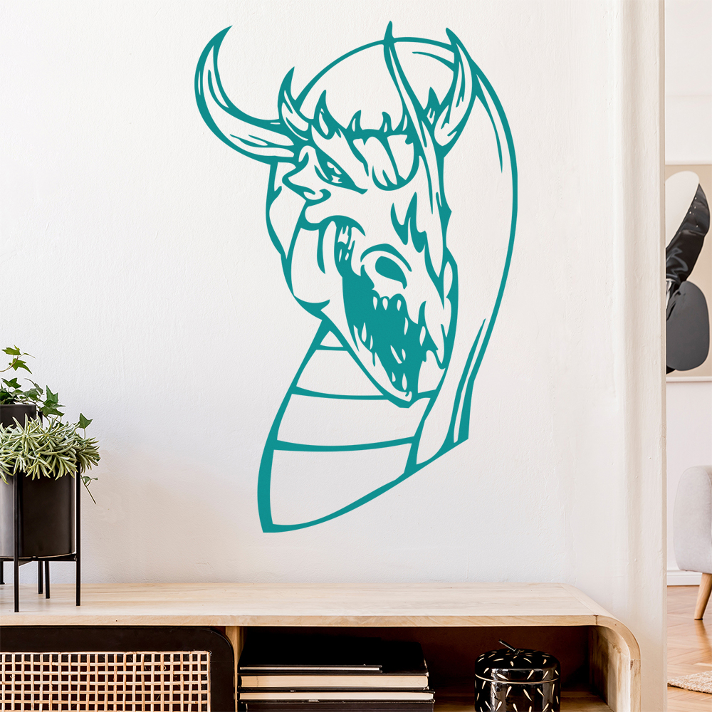 Drachen Kopf Wandtattoo Wohnzimmer Wandaufkleber 0046 - Picture 127 of 204