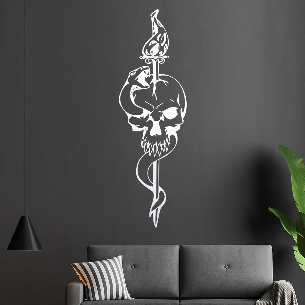 Autocollant Murale Serpent Et Crâne Pour Le Salon 0151 - Picture 7 of 204