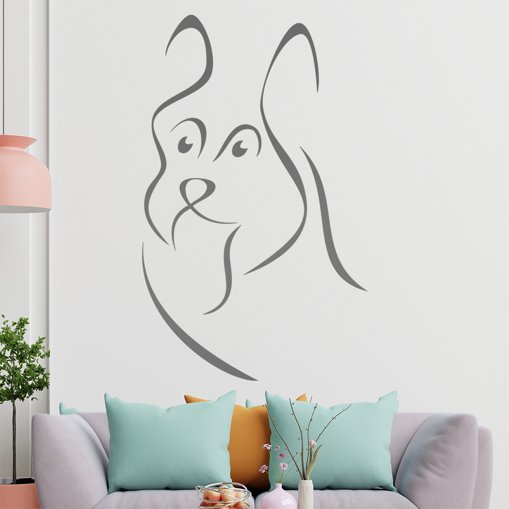Hund Linien-Hunde Wandtattoo Wohnzimmer Wandaufkleber 0302 - Picture 139 of 204