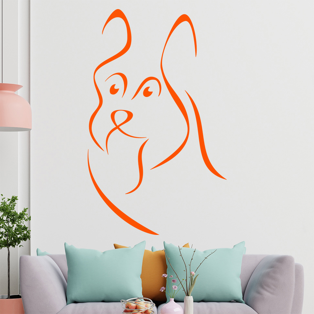 Hund Linien-Hunde Wandtattoo Wohnzimmer Wandaufkleber 0302 - Picture 43 of 204