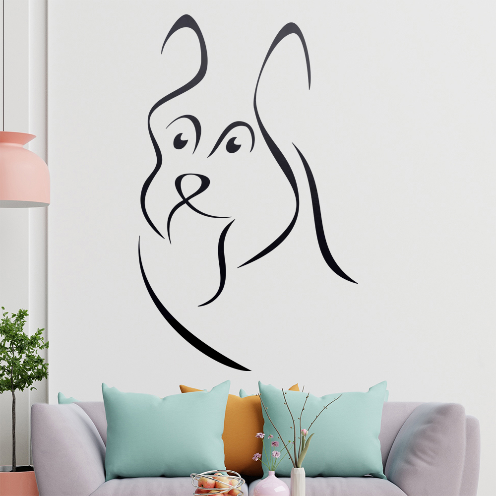 Hund Linien-Hunde Wandtattoo Wohnzimmer Wandaufkleber 0302 - Picture 133 of 204