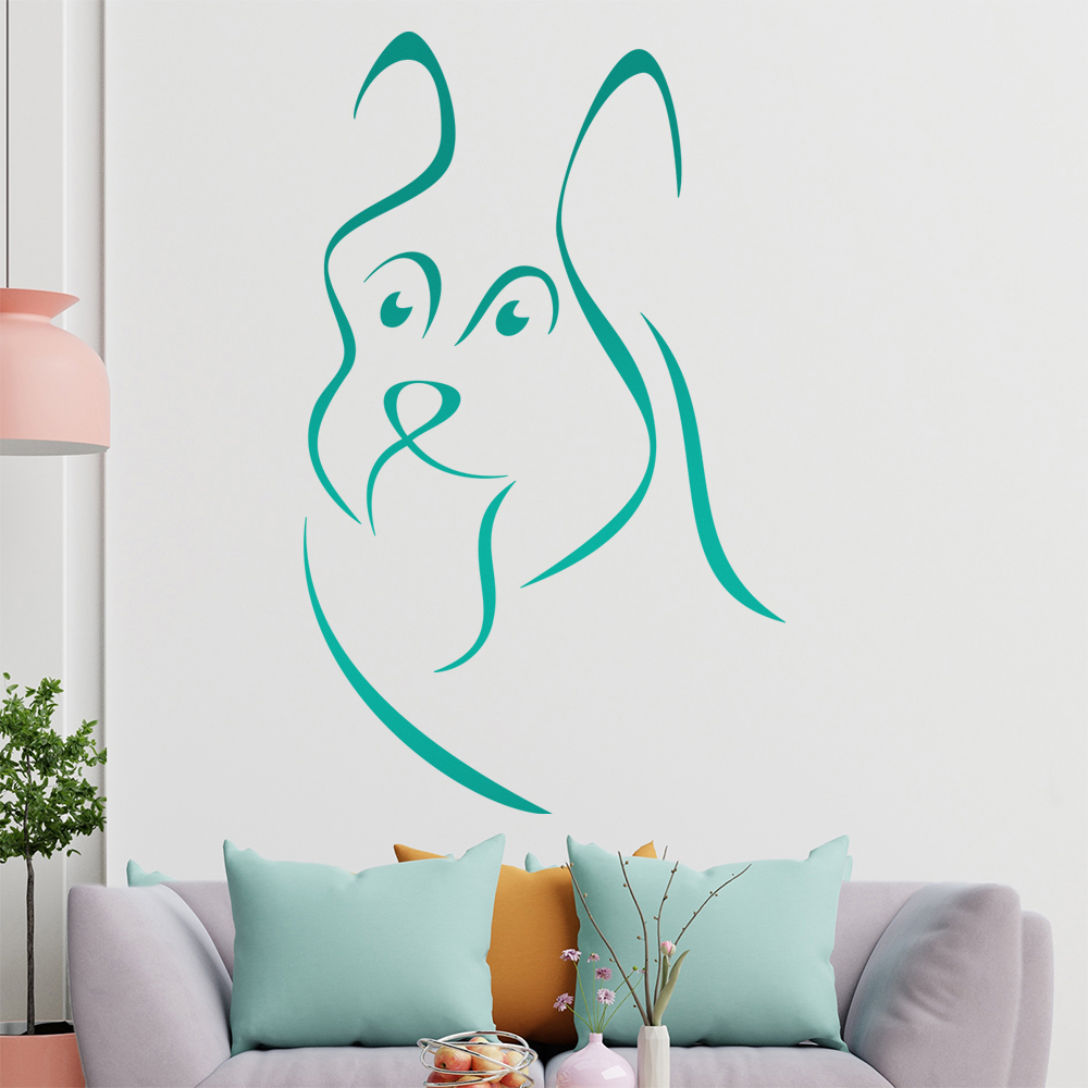 Hund Linien-Hunde Wandtattoo Wohnzimmer Wandaufkleber 0302 - Picture 91 of 204