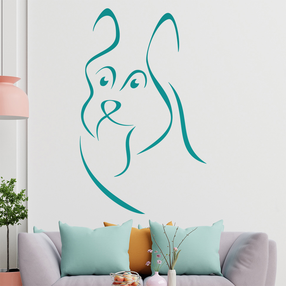 Hund Linien-Hunde Wandtattoo Wohnzimmer Wandaufkleber 0302 - Picture 127 of 204
