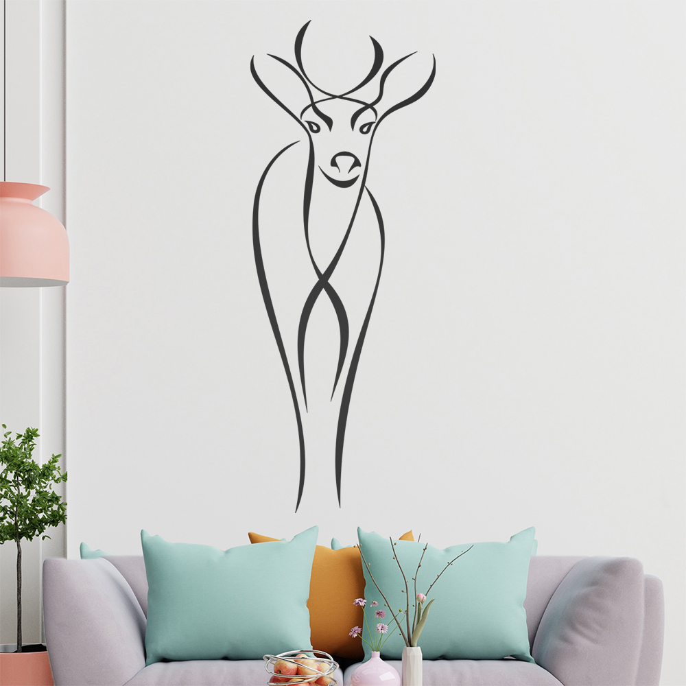 Reh Linien-Hirsch Wandtattoo Wohnzimmer Wandaufkleber 0314 - Picture 151 of 204