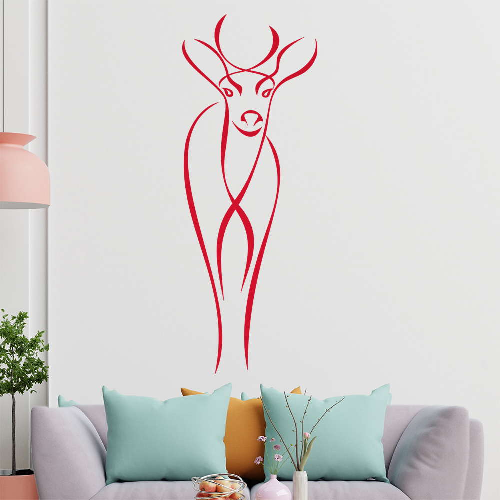 Reh Linien-Hirsch Wandtattoo Wohnzimmer Wandaufkleber 0314 - Picture 31 of 204